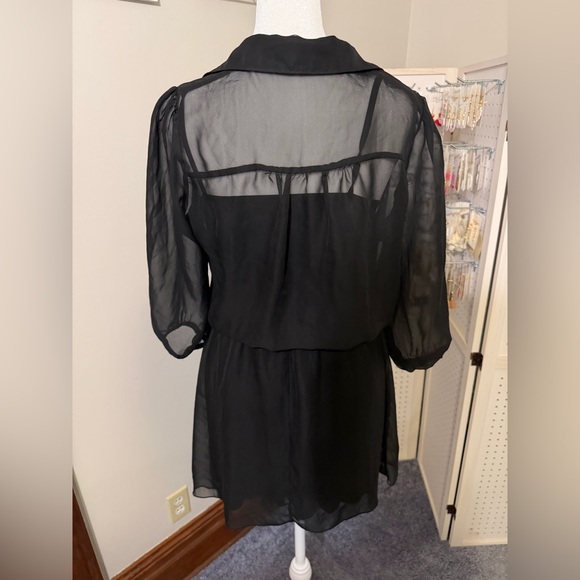 Elegant Black Sheer Women's Dress - Picture 3 of 4